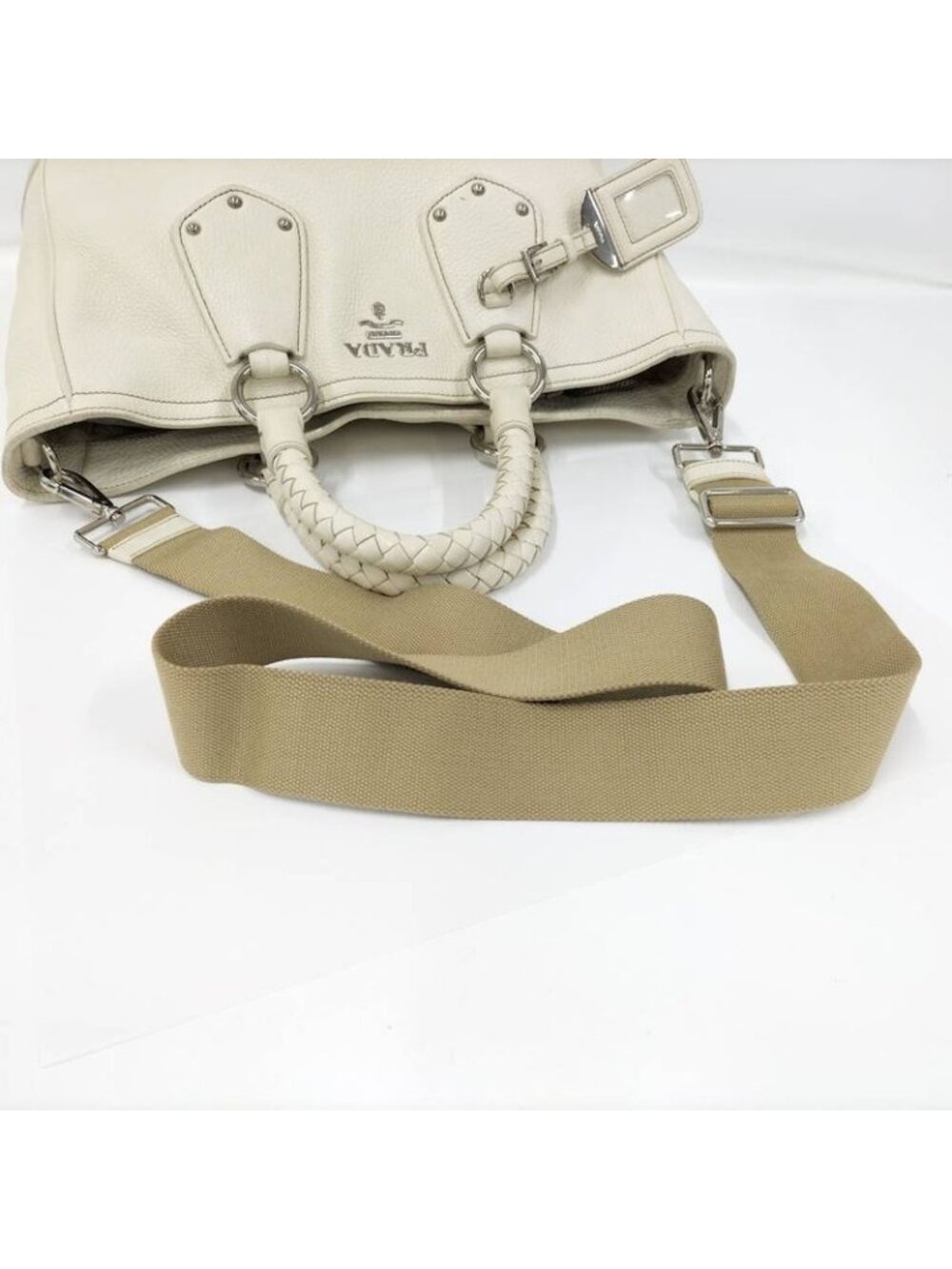 Prada 2-Way Tote Leather White - Picture 6 of 10